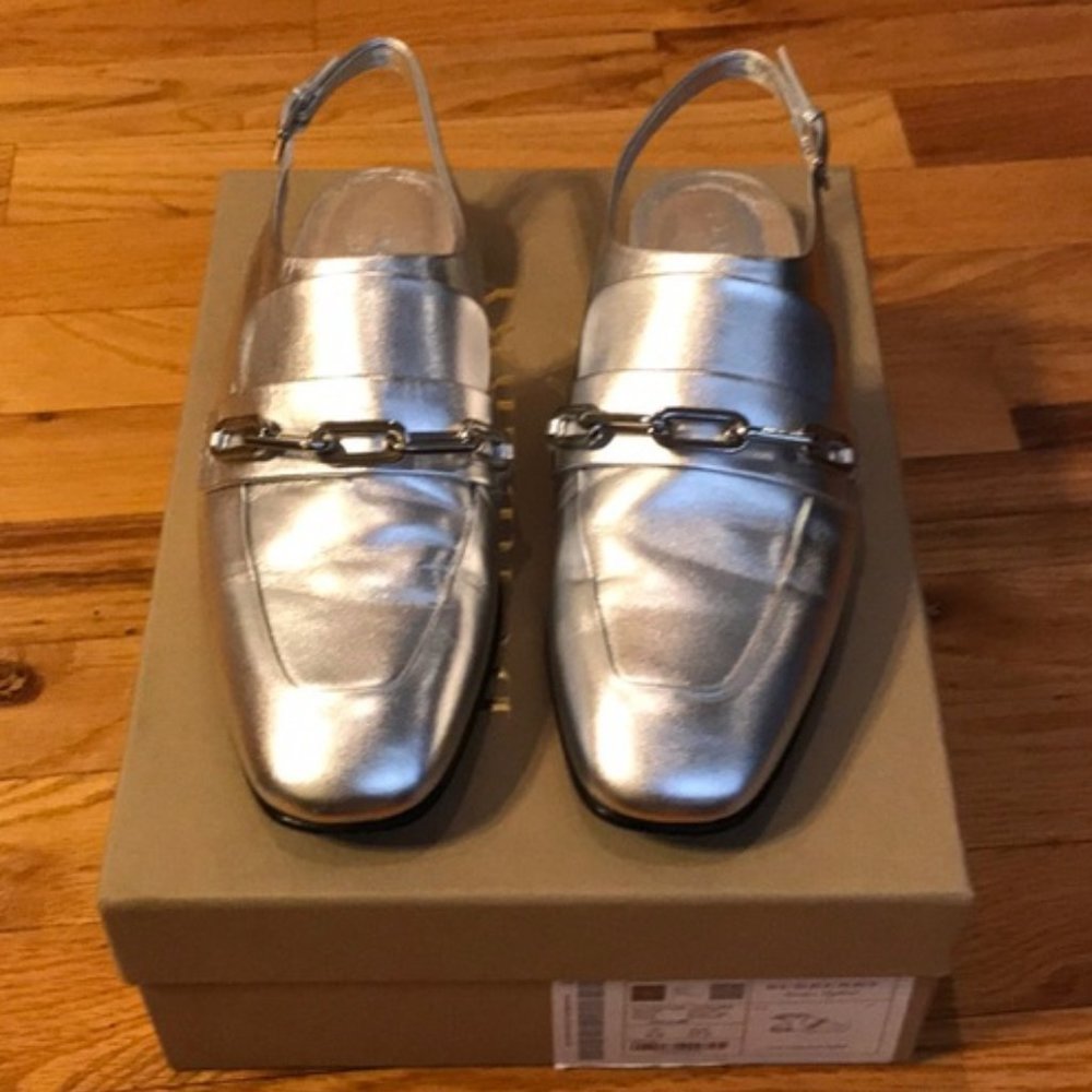 Authetic Burberry Flat Sling Back Loafer
